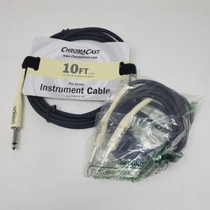 (2) ChromaCast Vanilla Cream 10Ft Pro Series Instrument Cable